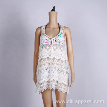 Sexy White Lace Beach Dress Summer Cover Up